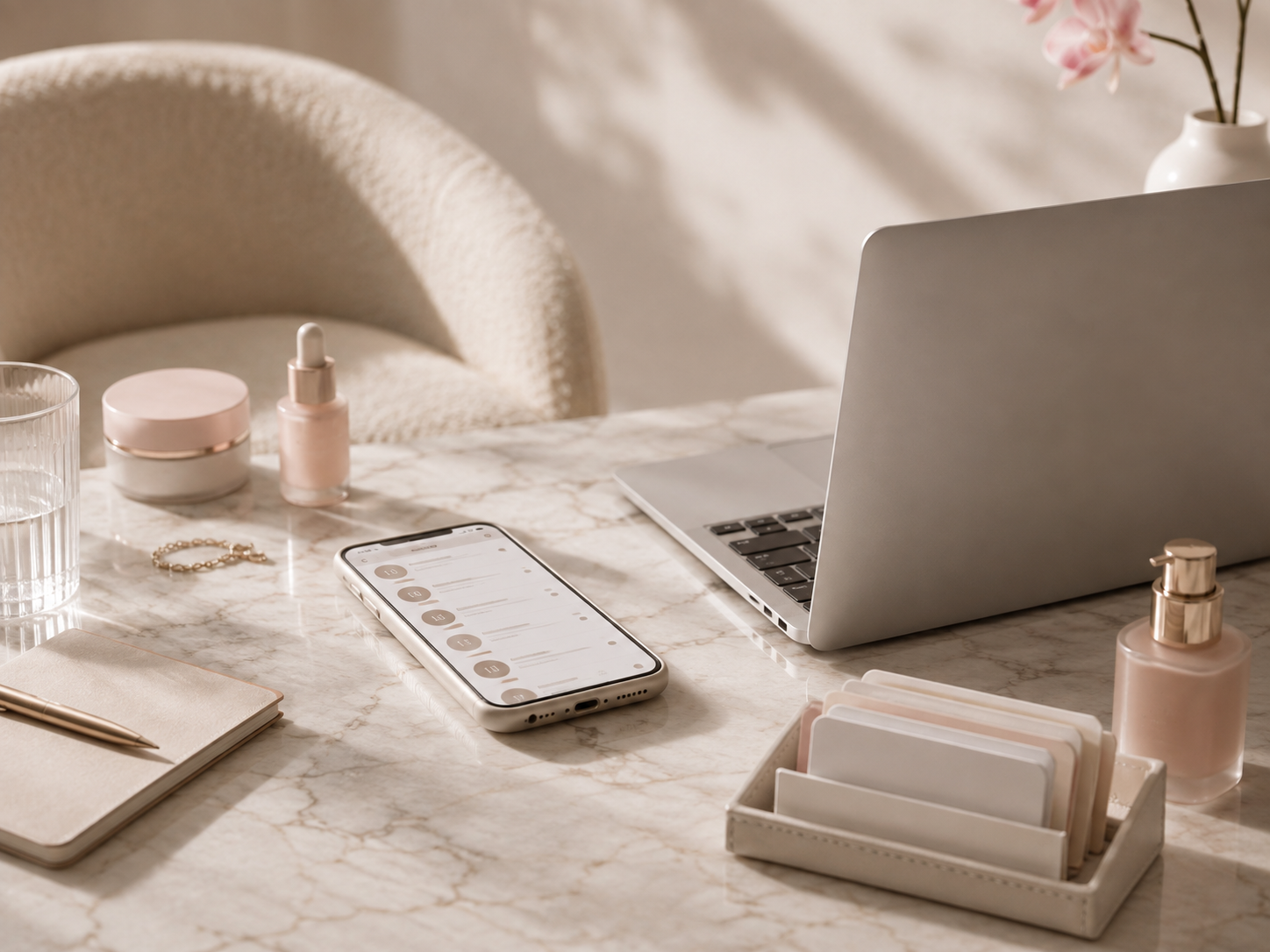 Phone and laptop representing a mobile business page